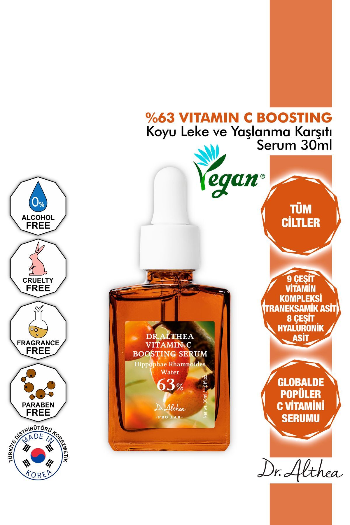 %63 Vitamin C Boosting Serum - Traneksamik Asit İçeren Leke Ve Yaşlanma Karşıtı - 30ml