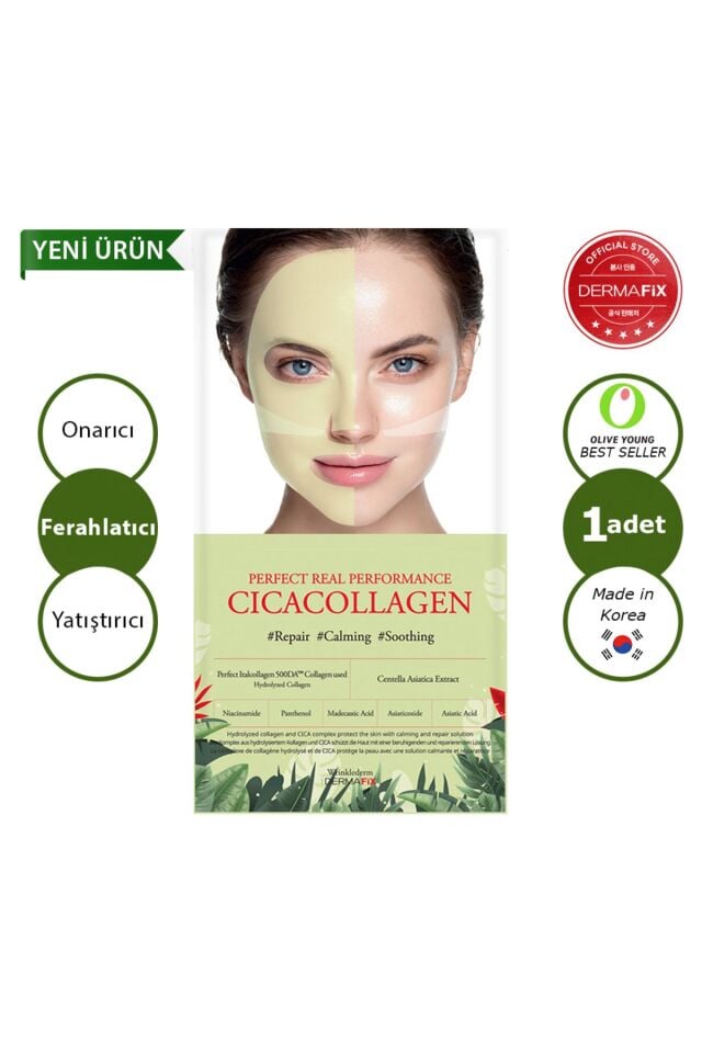 Cica Collagen Onarıcı Ferahlatıcı ve Yatıştırıcı Niacinamide Etkili Kolajen Maske