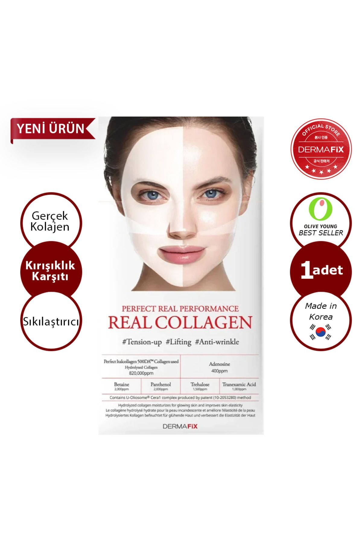 Real Collagen Gerginleştirici ve Kırışıklık Karşıtı Gerçek Kolajen Maske
