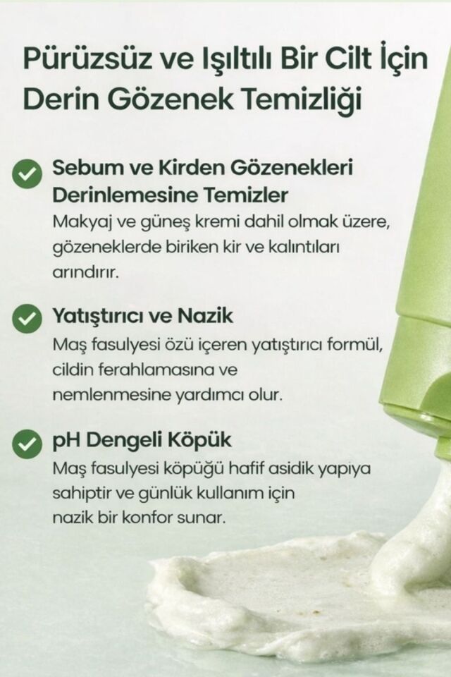 Mung Bean Maş Fasulyesi pH Dengeli Temizleme Köpüğü 160ml