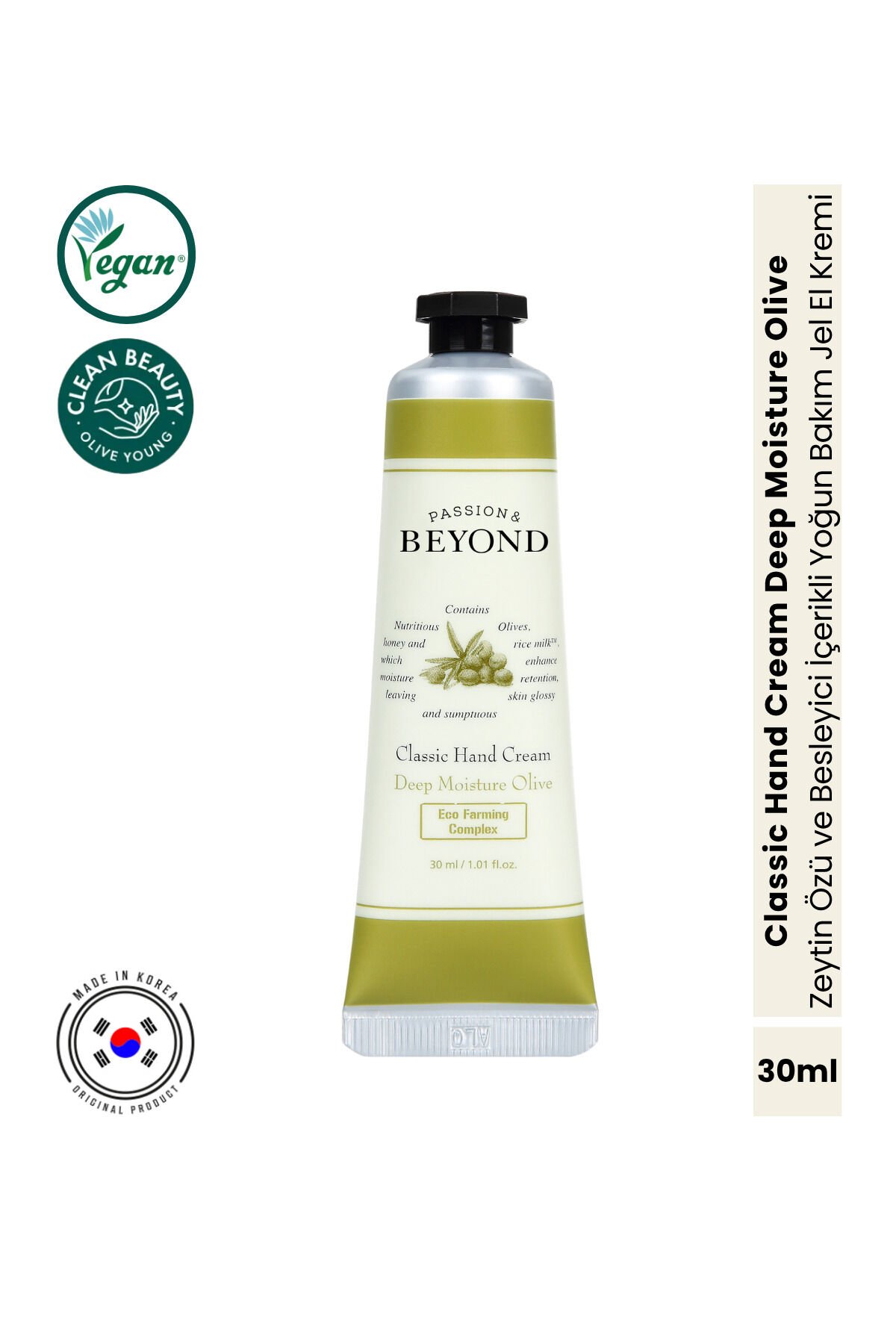 Classic Hand Cream Deep Moisture Olive Zeytinyağlı Yoğun Nemlendirici El Kremi 30 ml