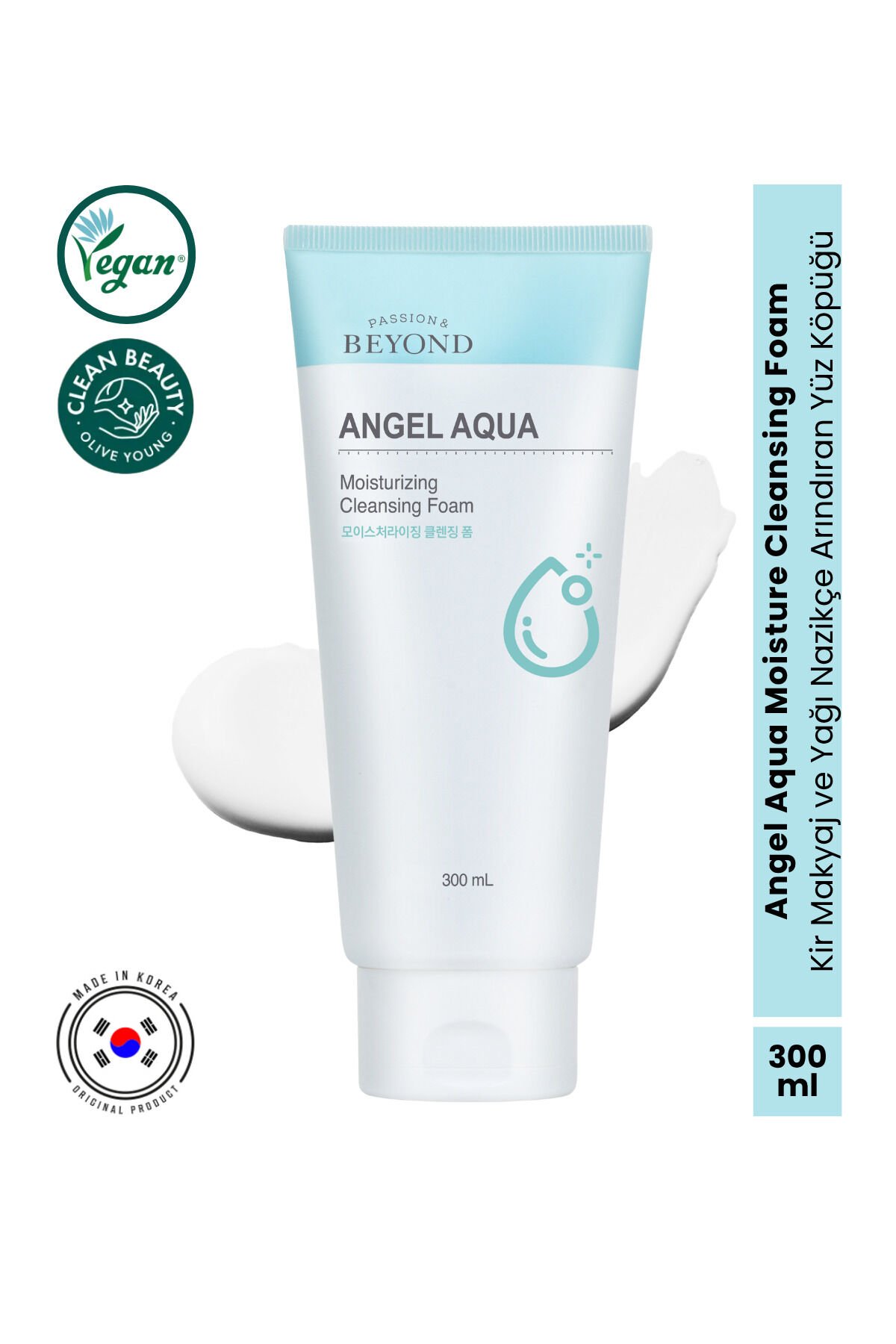 Angel Aqua Moisture Cleansing Foam Nemlendirici Yüz Temizleme Köpüğü Hyaluronik Asit 300 ml