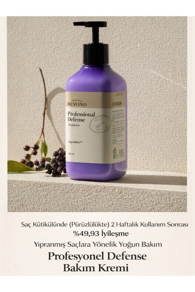 Professional Defense Treatment Vegan Argan Biotin Yaban Mersini Vegan Saç Bakım Kremi 500 ml