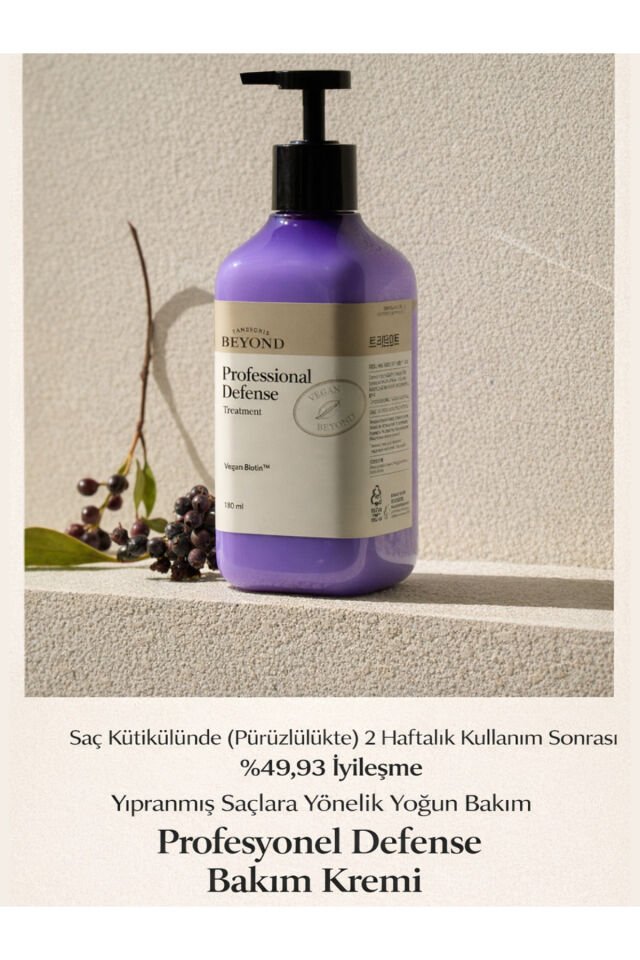 Professional Defense Treatment Vegan Argan Biotin Yaban Mersini Vegan Saç Bakım Kremi 500 ml