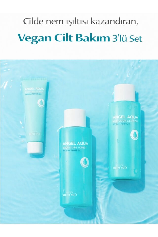 Angel Aqua Moisture Skincare Set Nemlendirici Toner Losyon Krem Seti 330 ml