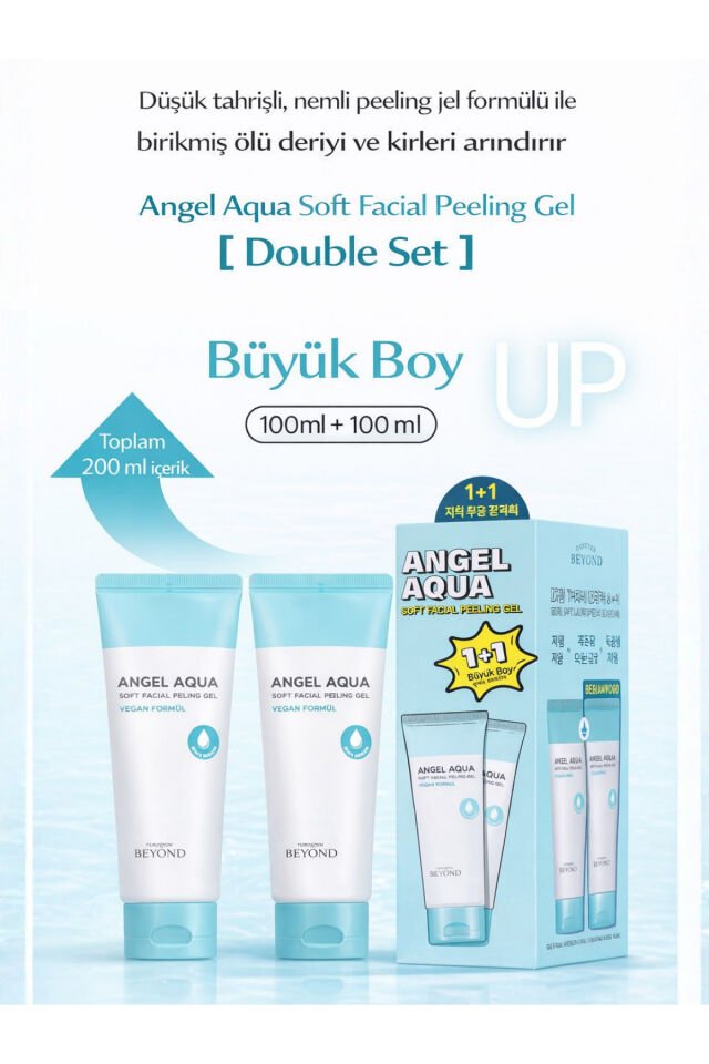 Angel Aqua Soft Facial Peeling Gel Nazik Peeling Gommage Hyaluronik Asit Madecassoside Set 2x100 ml