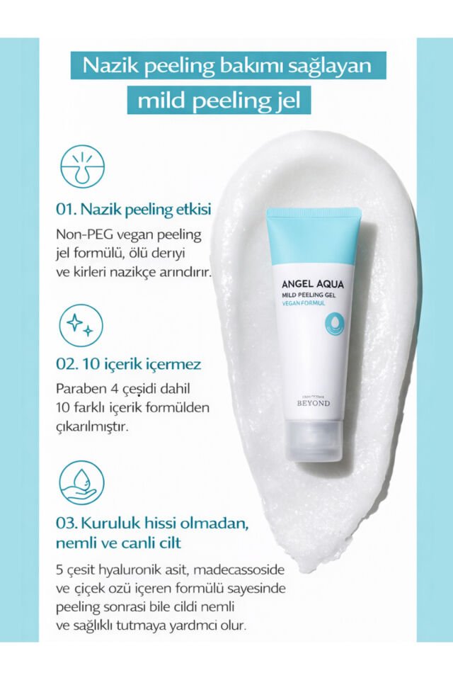 Angel Aqua Soft Facial Peeling Gel Nazik Peeling Gommage Hyaluronik Asit Madecassoside Set 2x100 ml