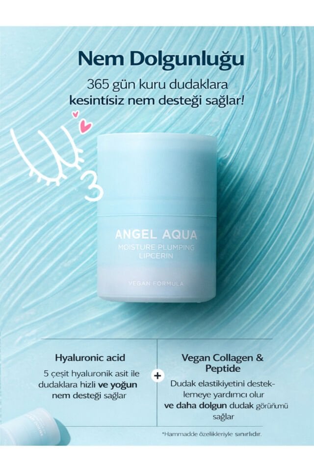 Angel Aqua Moisture Plumping Lipcerin Nemlendirici Dolgunlaştırıcı Dudak Balmı 15 ml