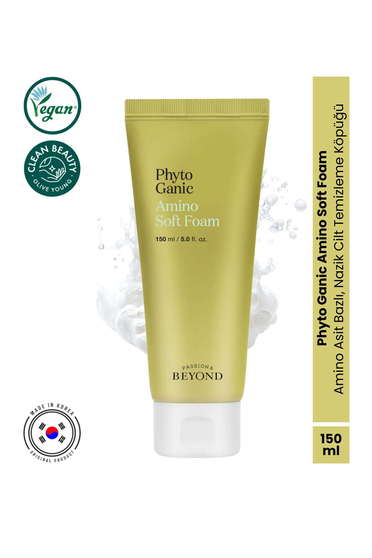 Phytoganic Amino Soft Foam Amino Asit Bazlı Nazik Temizleyici Nemlendirici Yüz Yıkama Köpüğü 150 ml