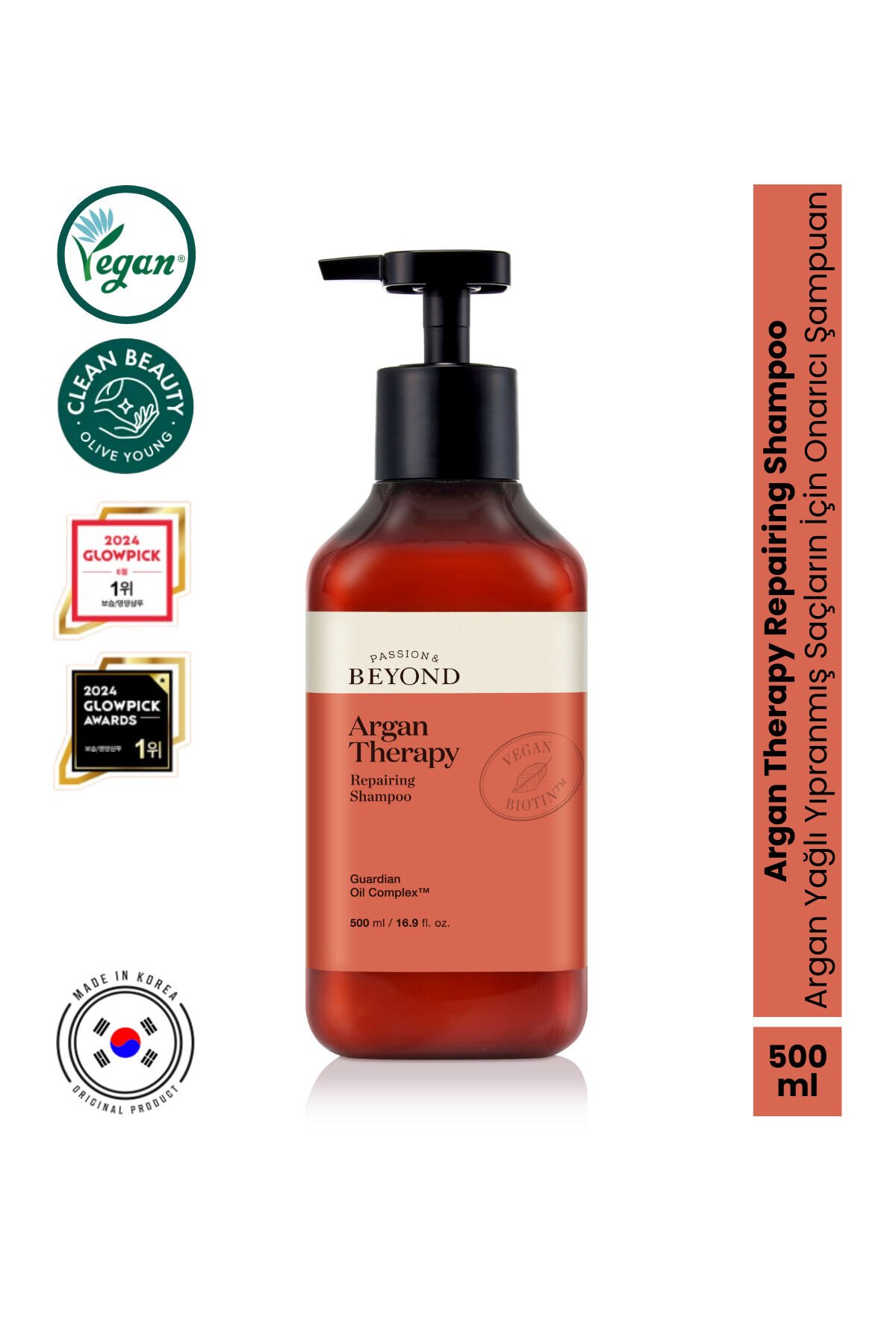 Argan Therapy Repairing Şampuan Vegan Protein Guardian Oil Yıpranmış Saç Onarıcı ve Besleyici 500 ml