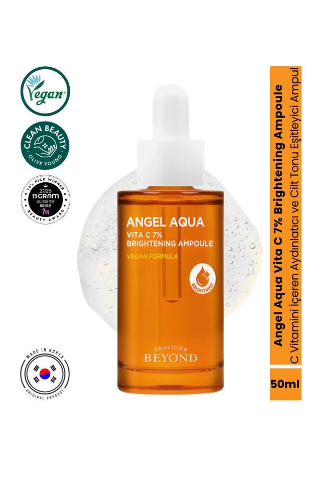 Angel Aqua Vita C %7 Brightening Ampoule Cilt Tonu Eşitleyici Beyazlatıcı Leke Karşıtı Serum 50 ml