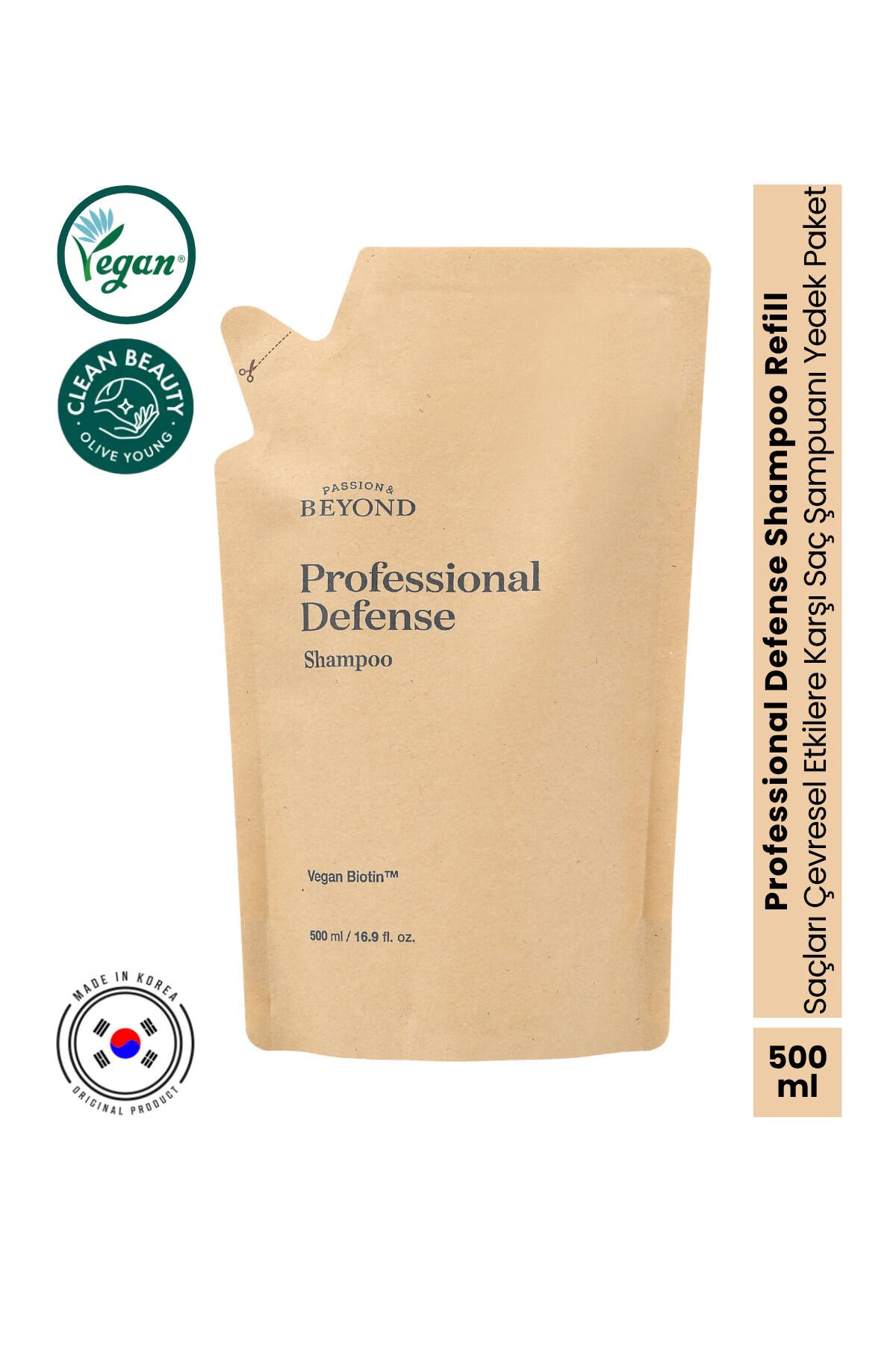 Professional Defense Shampoo Yedek Dolum Paketi Onarıcı Güçlendirici Şampuan 500 ml