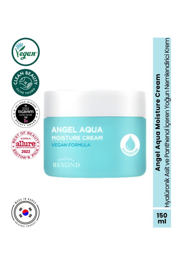 Angel Aqua Moisture Cream Nemlendirici Krem Hyaluronik Asit Panthenol Cica 150 ml