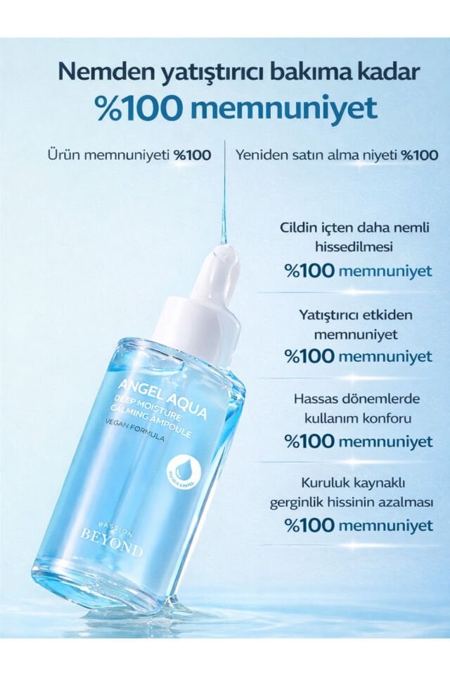 Angel Aqua Deep Calming Ampoule Nemlendirici Yatıştırıcı Serum Hyaluronik Asit Cica 50 ml