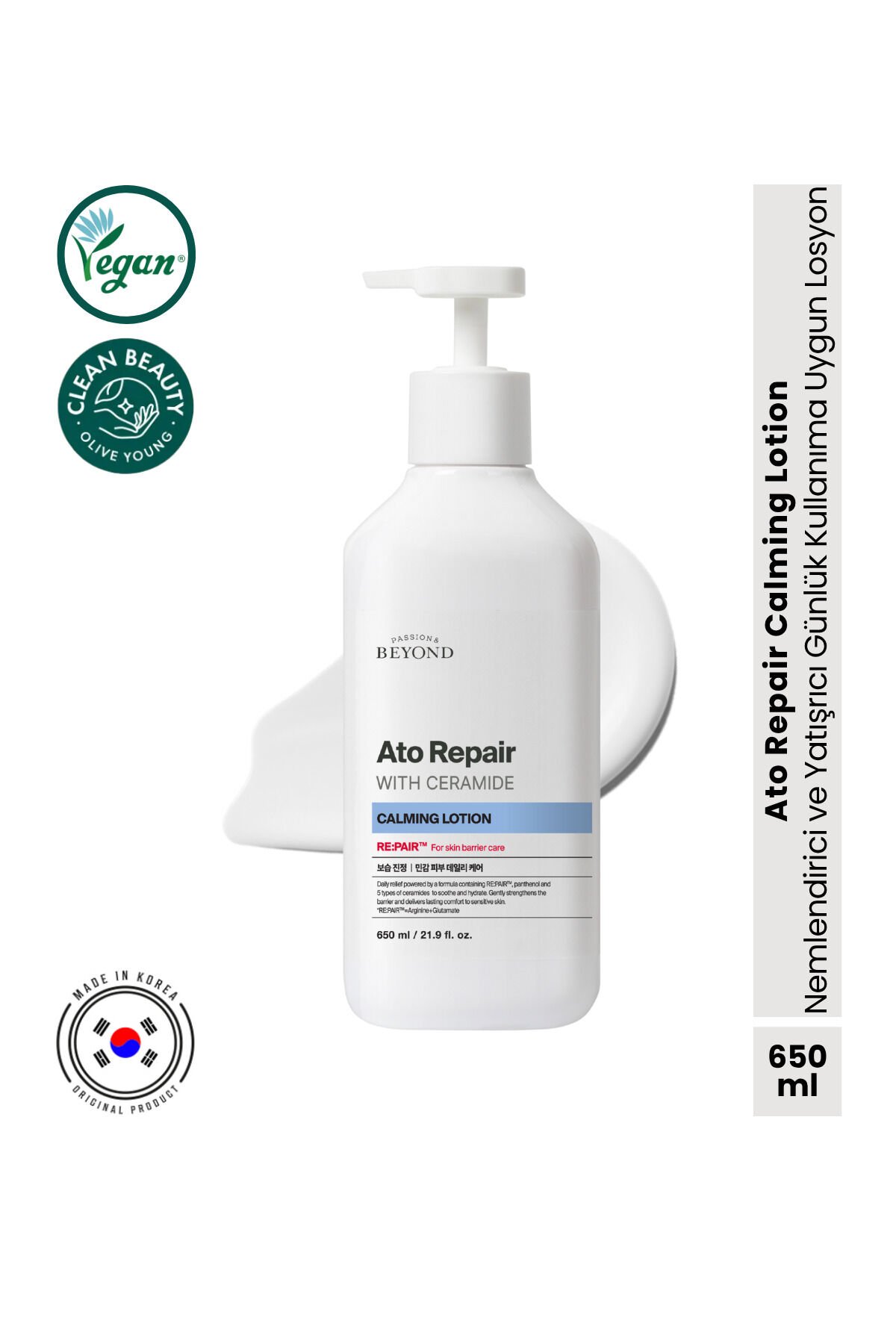 ATO Repair Calming Lotion Seramidli Nemlendirici Yatıştırıcı Vücut Losyonu 650 ml