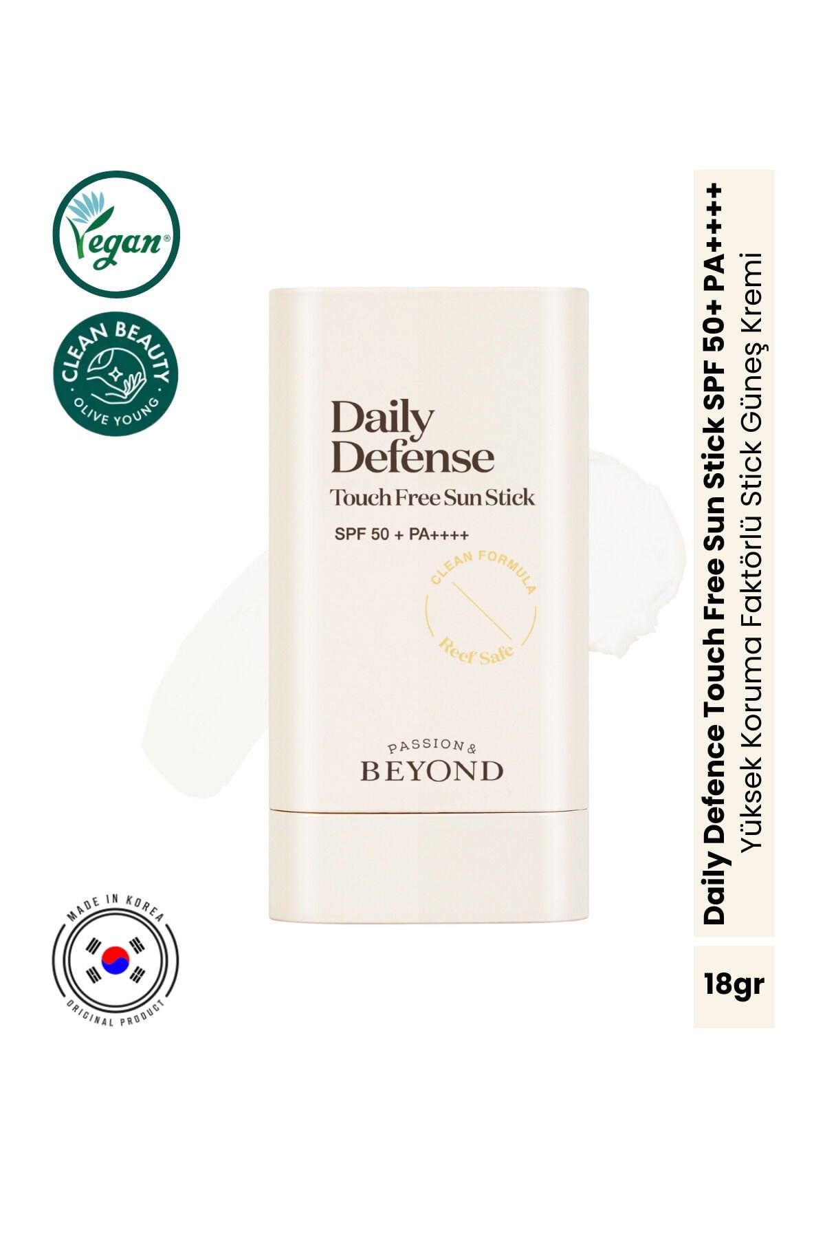 Daily Defense Touch Free Sun Stick SPF50+ PA++++ Şeffaf Bitişli Yüksek UV Korumalı Güneş Stick 18g