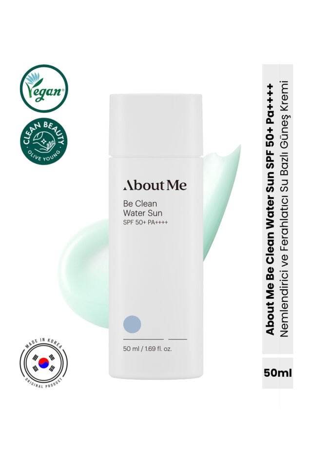 Be Clean Water Sun SPF50+ PA++++ UV Koruyucu Su Bazlı Nemlendirici Güneş Kremi 50 ml