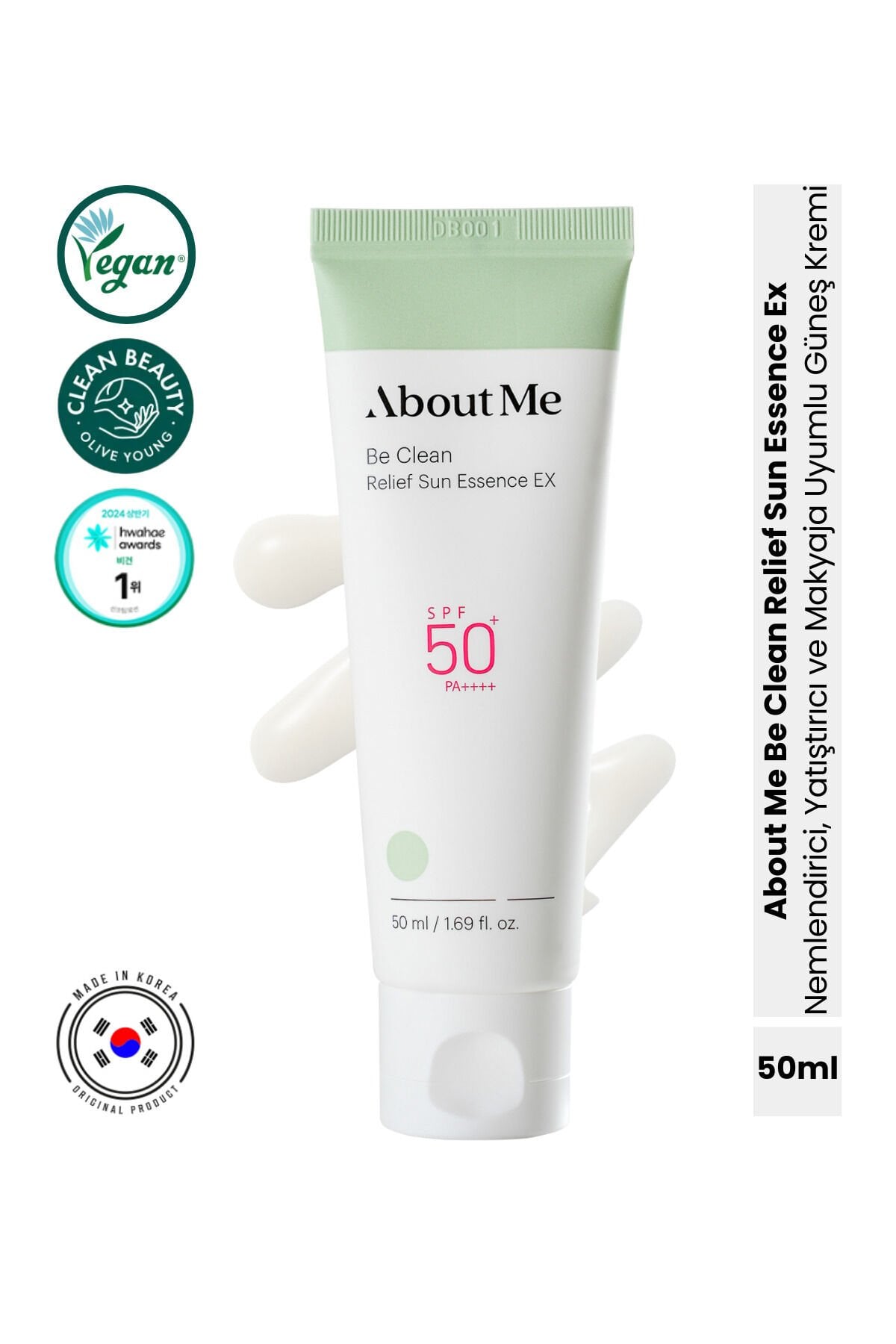 Be Clean Relief Sun Essence EX SPF50+ PA++++ UV Koruyucu Nemlendirici Güneş Kremi 50 ml