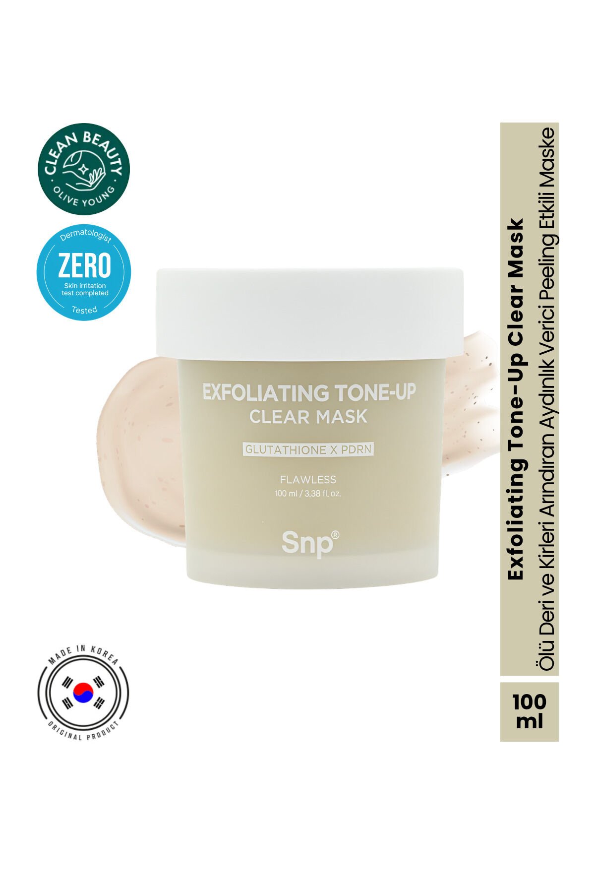 Exfoliating Tone-Up Clear Mask Glutatyon & PDRN İçeren Aydınlatıcı Peeling Maske 100 ml