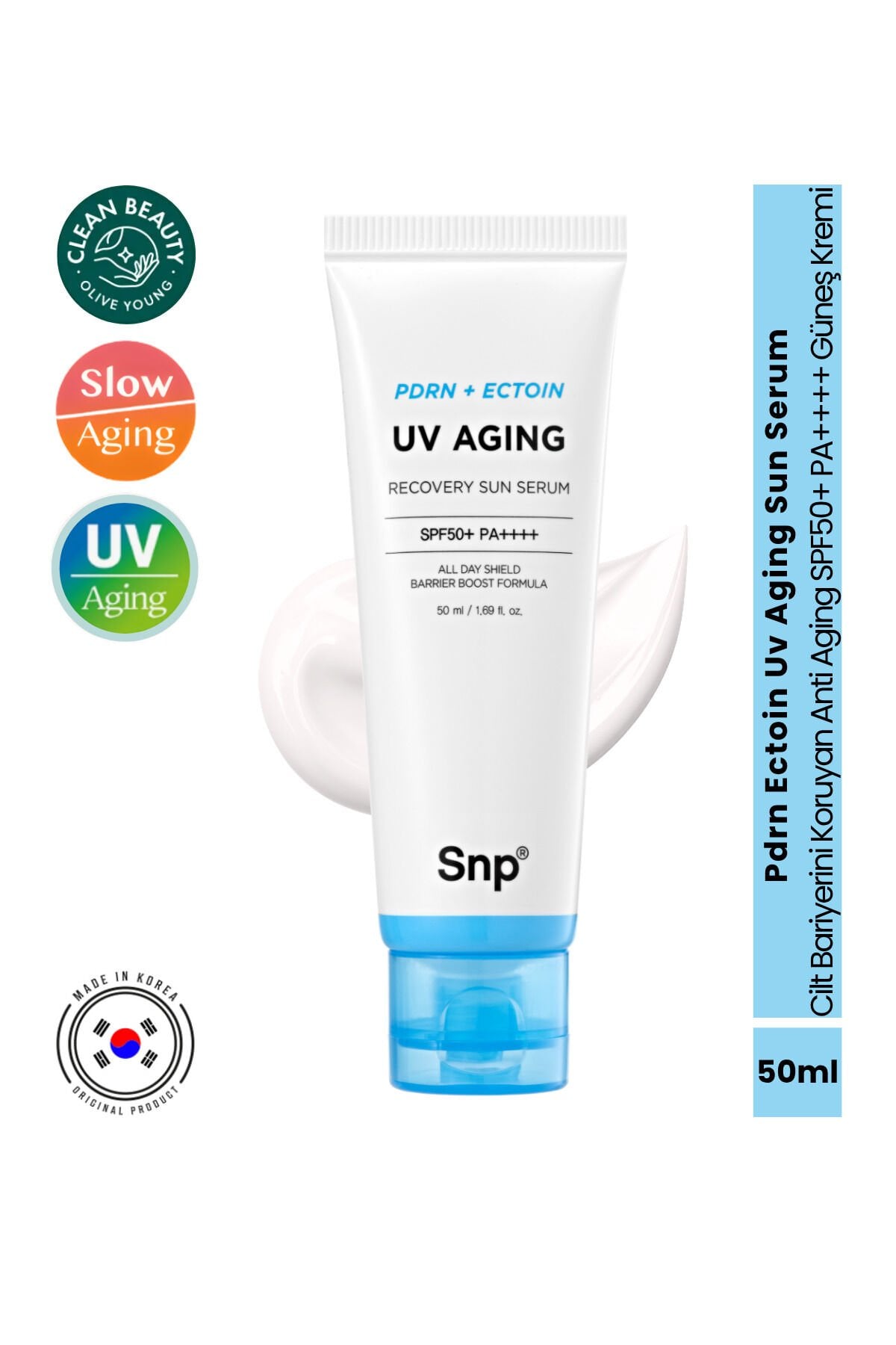 PDRN Ectoin UV Aging Sun Cream Yaşlanma Karşıtı Güneş Kremi SPF50+ PA++++ 50 ml