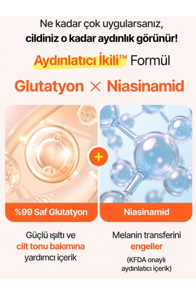 Glutathione + Niacinamide Toning Sun Serum Aydınlatıcı Güneş Kremi SPF50+ PA++++ 50 ml
