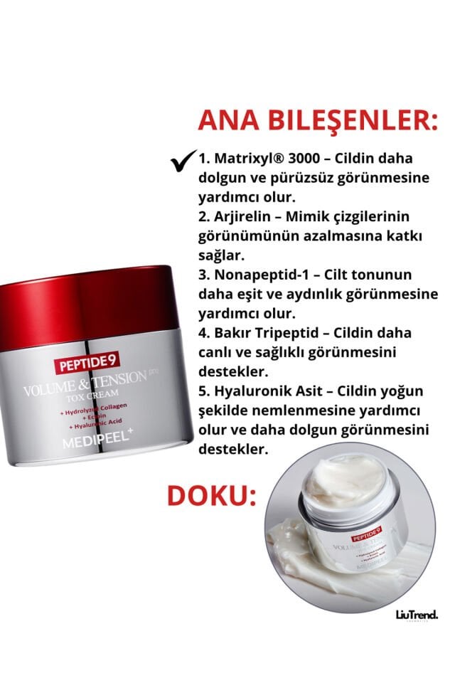 Peptide 9 Volume & Tension Tox Cream Pro 50 ml Kırışıklıklar Için Peptid Krem M0068