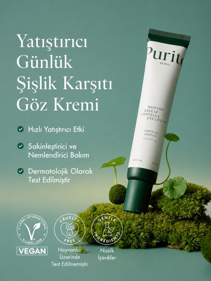 Purıto Centella Unscented Eye Cream Şişlik Karşıtı Peptit ve Centella İçeren Göz Kremi 30 ml