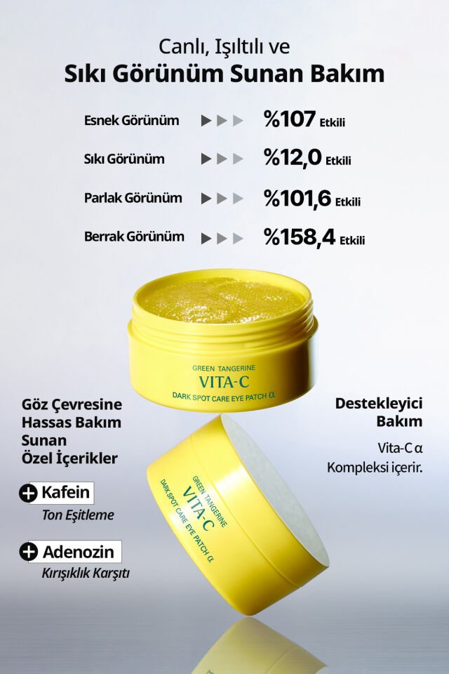 Yeşil Mandalina Özlü, Aydınlatıcı Göz Altı Maskesi GOODAL Green Tangerine Vita C Eye Gel Patch α