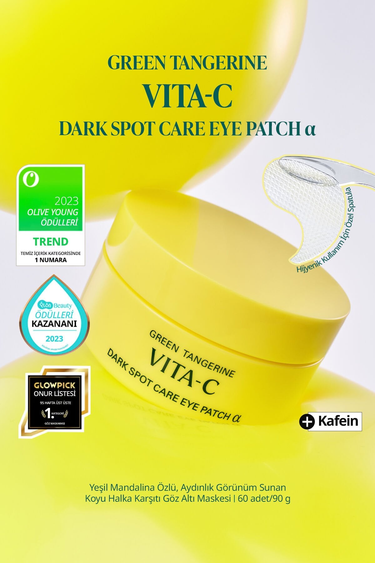 Yeşil Mandalina Özlü, Aydınlatıcı Göz Altı Maskesi GOODAL Green Tangerine Vita C Eye Gel Patch α