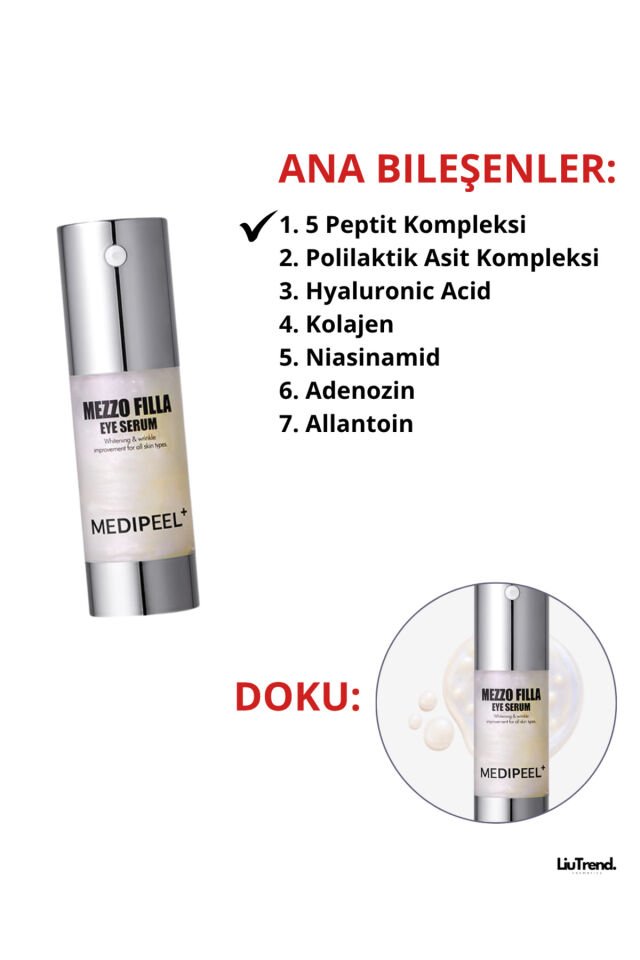 Mezzo Filla Eye Serum 30 ml Peptit Kompleksi İçeren Göz Serumu M0028