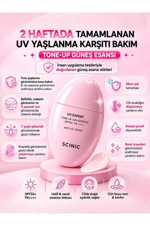 UV Expert Tone-Up Sun Esans Ton Eşitleyici Canlılık Veren SPF50+ PA++++ Güneş Kremi 50ml 8809546005577_1