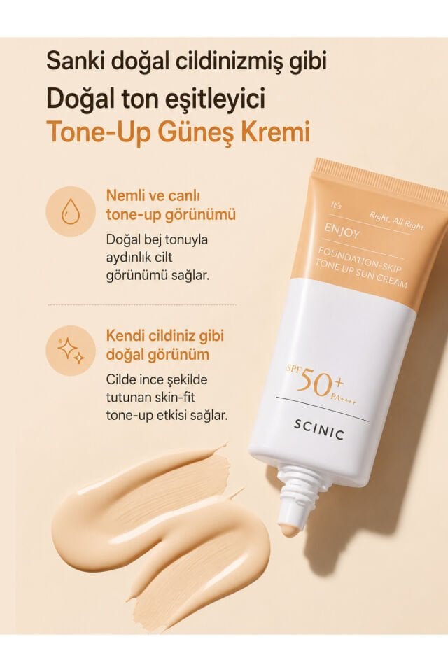 Enjoy Foundation Keep Tone-Up Sun Cream Tone Eşitleyici ve Aydınlatıcı Güneş Kremi 50gr