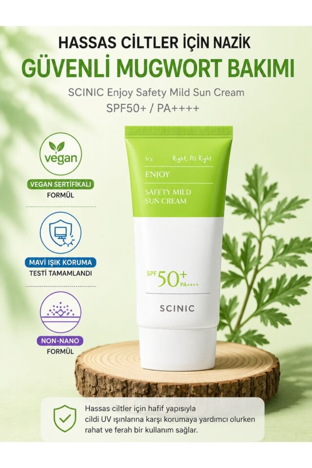 Enjoy Safety Mild Sun Cream Hassas Ciltler İçin Nemlendirici Güneş Koruyucu 50gr
