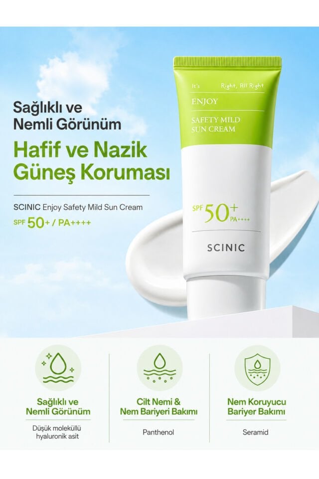 Enjoy Safety Mild Sun Cream Hassas Ciltler İçin Nemlendirici Güneş Koruyucu 50gr