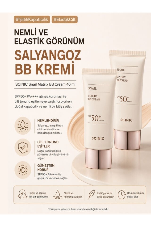 Snail Matrix BB Cream Salyangoz Özlü Aydınlatıcı ve Ton Eşitleyici BB Krem 40 ml