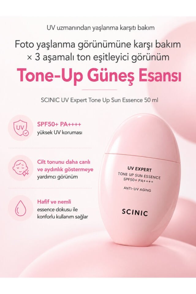 UV Expert Tone-Up Sun Esans Ton Eşitleyici Canlılık Veren SPF50+ PA++++ Güneş Kremi 50ml