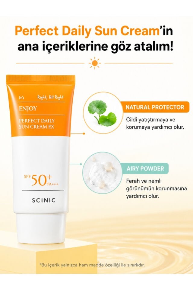 Enjoy Perfect Daily Sun Cream EX SPF50+ PA++++ Hafif Yapılı Günlük Yüksek Koruma Faktörlü Güneş Kremi 50ml
