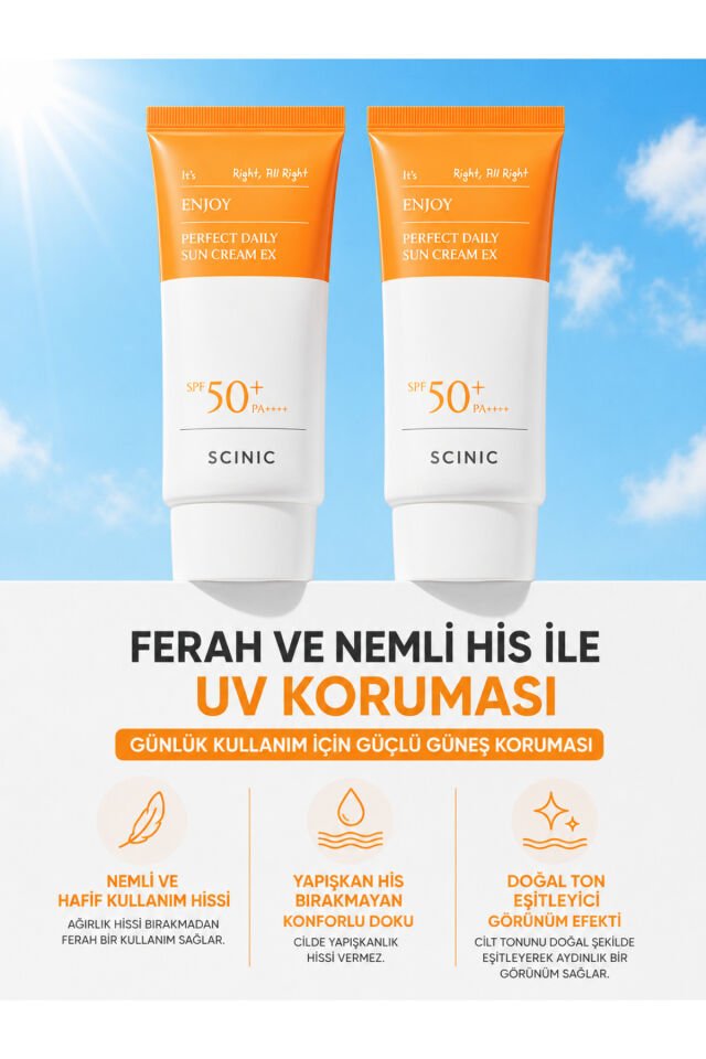 Enjoy Perfect Daily Sun Cream EX SPF50+ PA++++ Hafif Yapılı Günlük Yüksek Koruma Faktörlü Güneş Kremi 50ml