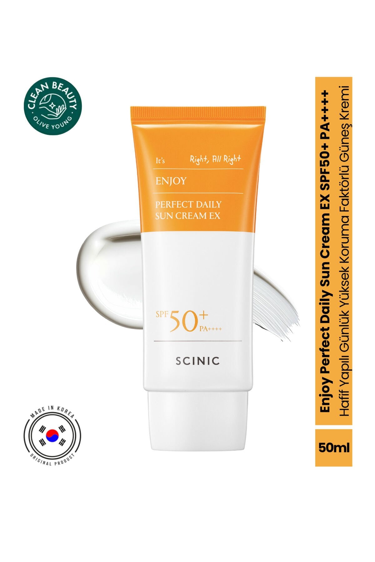 Enjoy Perfect Daily Sun Cream EX SPF50+ PA++++ Hafif Yapılı Günlük Yüksek Koruma Faktörlü Güneş Kremi 50ml