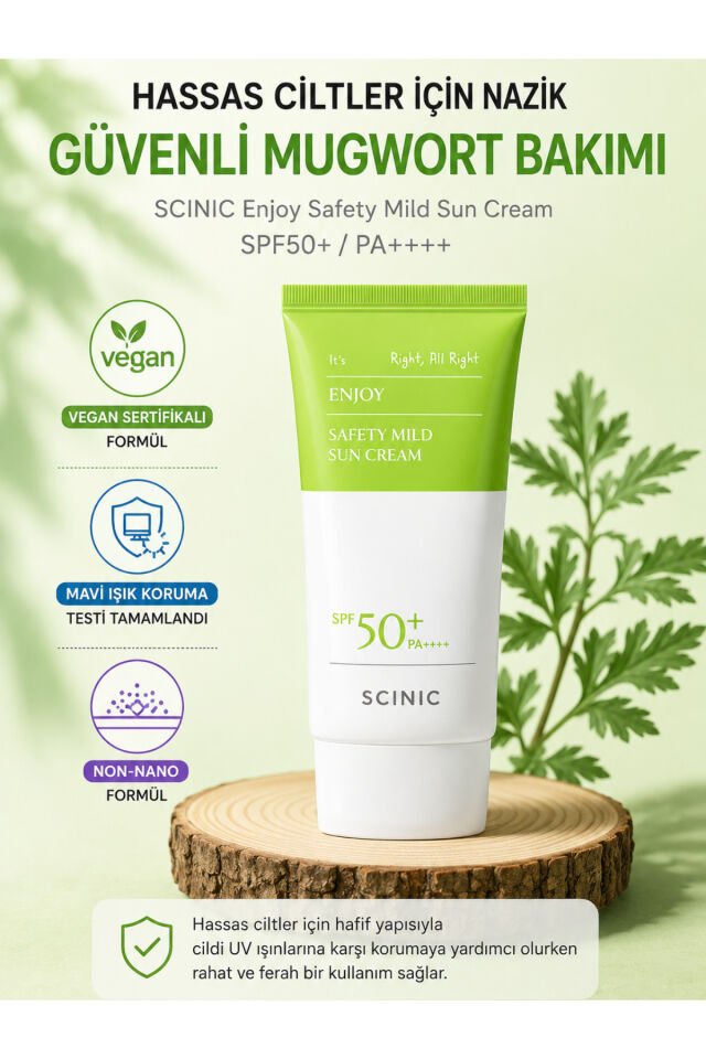 Enjoy Safety Mild Sun Cream Hassas Ciltler İçin Nemlendirici Güneş Koruyucu 50gr