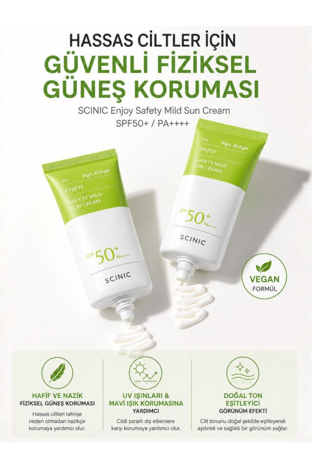 Enjoy Safety Mild Sun Cream Hassas Ciltler İçin Nemlendirici Güneş Koruyucu 50gr