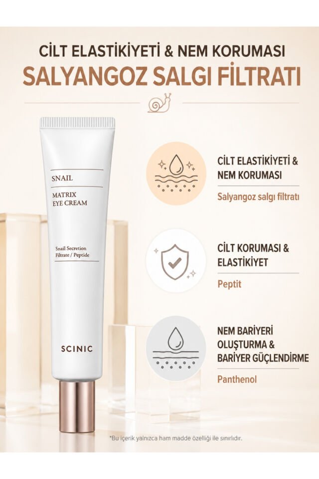 Snail Matrix Eye Cream Salyangoz Özü ve Peptide İçeren Yoğun Nemlendirici Göz Kremi 30ml