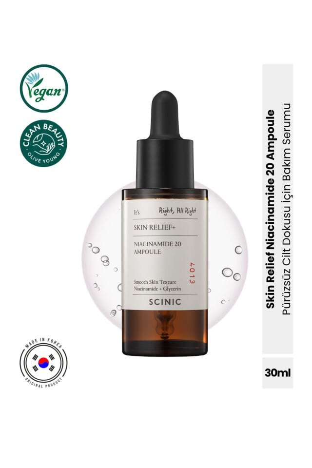 Skin Relief Niacinamide 20 Ampoule Gözenek ve Ton Eşitleyici Serum 30ml
