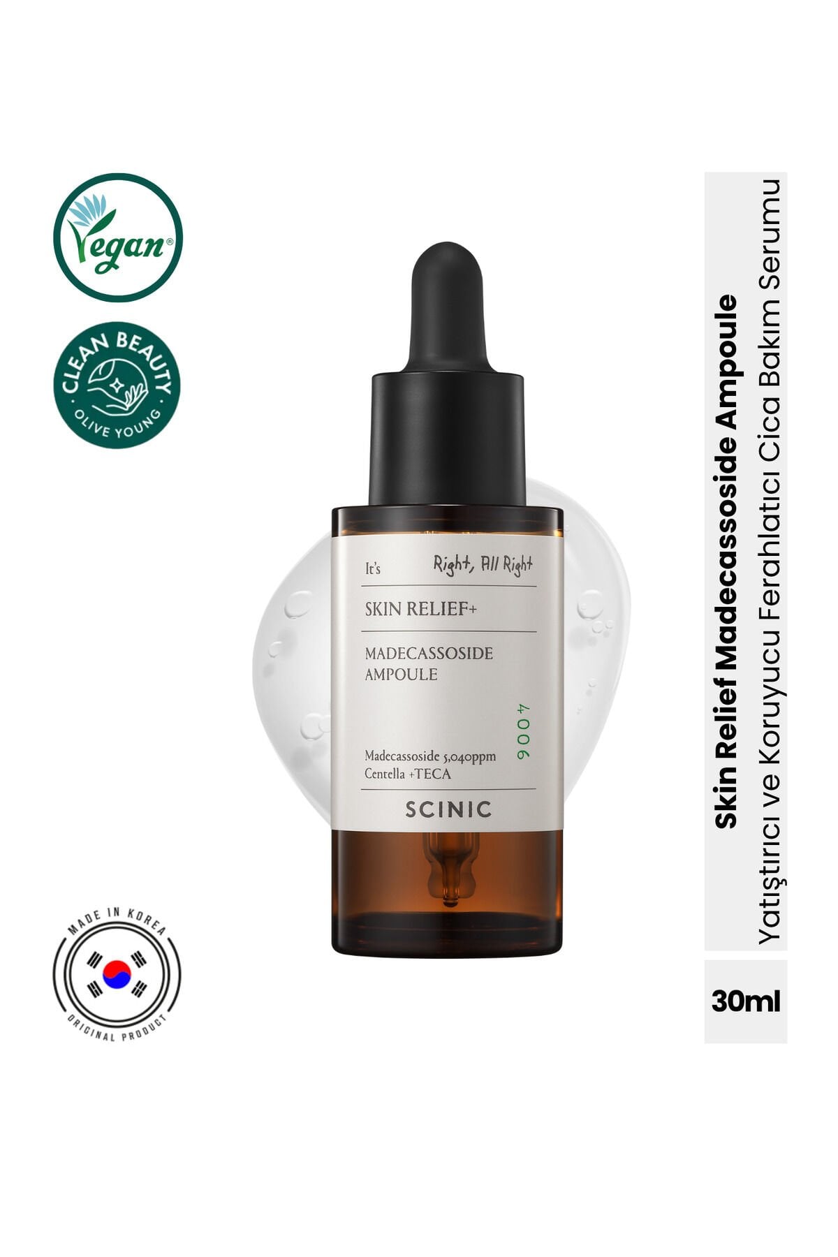 Skin Relief Madecassoside Ampoule Yatıştırıcı ve Koruyucu Ferahlatıcı Cica Bakım Serumu 30ml