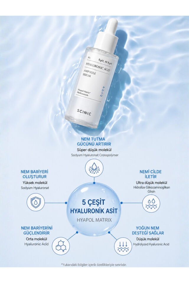 Hyaluronic Acid Ampoule Serum Yoğun Nemlendirici Serum 50ml