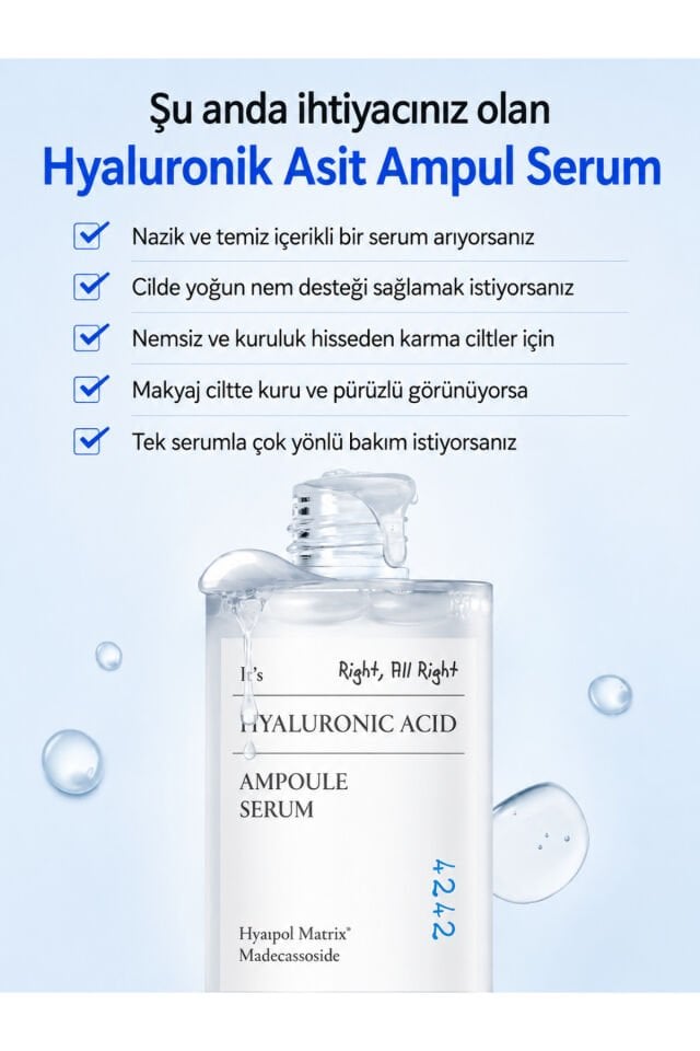 Hyaluronic Acid Ampoule Serum Yoğun Nemlendirici Serum 50ml