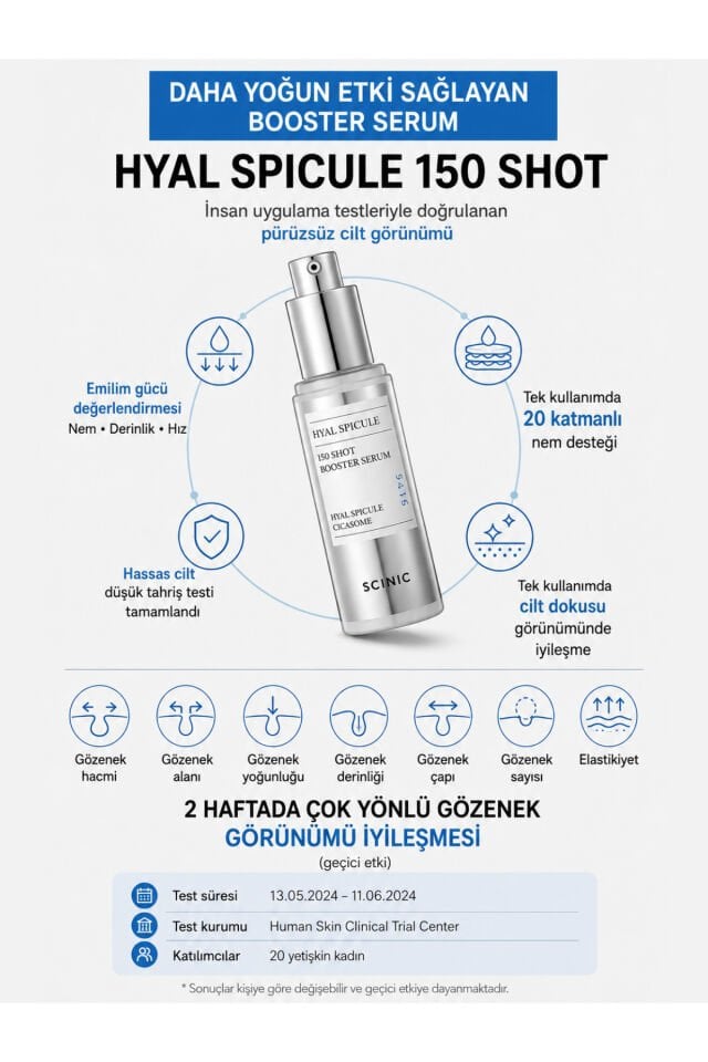HyalSpicule 150 Shots Cilt Pürüzsüzleştiren ve Gözenek Sıkılaştıran Serum 50ml