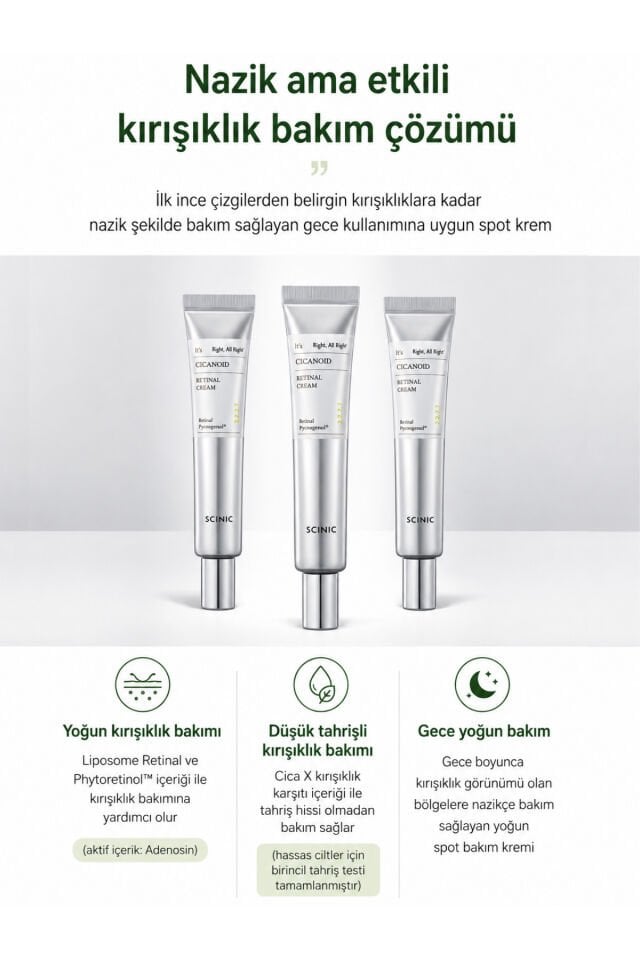 Cicanoid Retinal Cream Retinal & Cica Kırışıklık Karşıtı Bakım Kremi 30ml