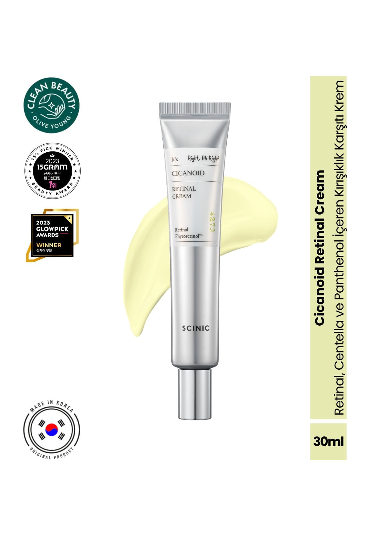 Cicanoid Retinal Cream Retinal & Cica Kırışıklık Karşıtı Bakım Kremi 30ml