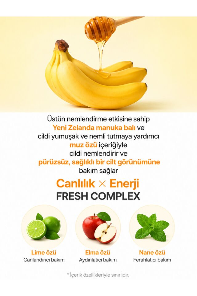 Honey Banana Cleansing Foam Bal ve Muz Özlü Nemlendirici Temizleme Köpüğü